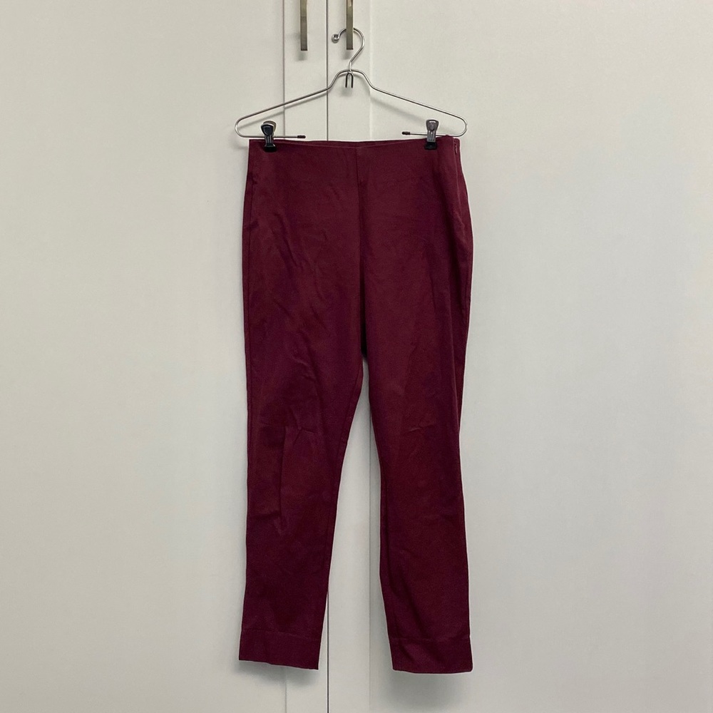 Burgundy/Maroon High-Waist Work Pants